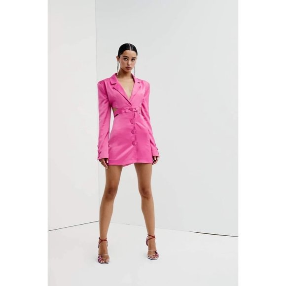 For Love & Lemons Marie Blazer Mini Dress in Pink - Picture 11 of 15